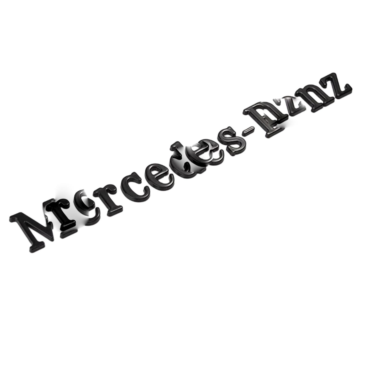 3D Letters Numbers Emblem for E300 C200 E300L C260 Trunk Lid Chrome Shiny Black/Silvery Badge (Black A)