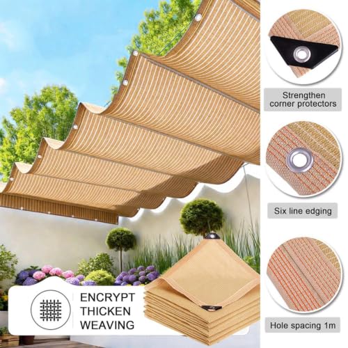 Voile d'ombrage haut de gamme beige 3x4m pour pergola de design