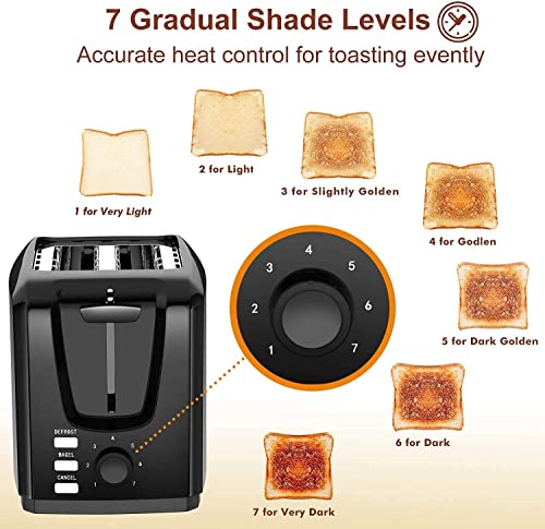 Image of Toaster 2 Slice Wide Slot Toasters 2 Slice Best Rated Prime Toaster with 7 Bread Shade Settings