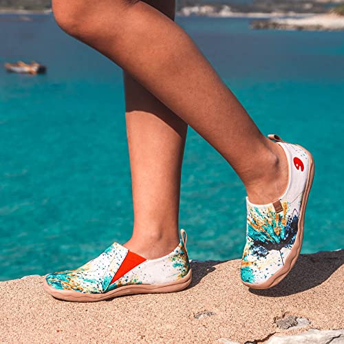 Image of UIN Women's Artistic Slip-On Shoes Vibrant Floral Casual Loafers Lightweight Comfortable Travel Footwear