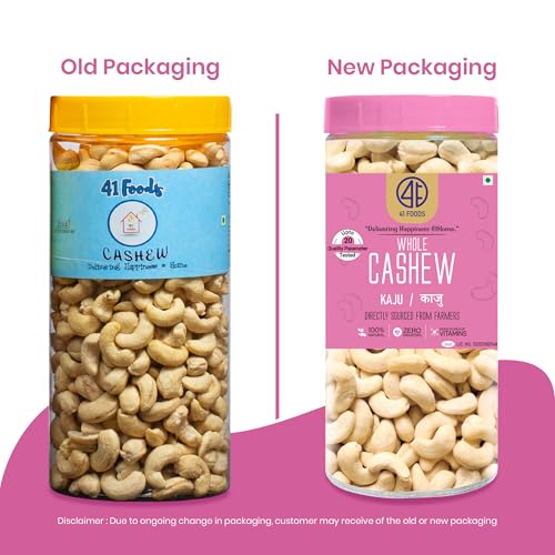 Image of 41 Foods Premium Whole Cashews | Healthy Snacking | 500g