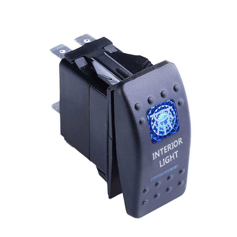 Sponsored Ad – Mintice™ Car Vehicle 12V 20A Blue LED Light Rocker Toggle Switch 5Pin Interior Light