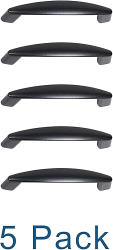 Miniatura 5 de monti hardware Linea Collection - Paquete de 1 unidad de agujero central negro plano de 3.75 pulgadas  Manijas de metal sólido para gabinetes de