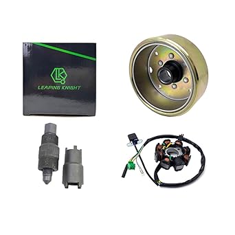 GY6 Magneto Stator Flywheel Rotor Kit,8 Coil Copper Stator for GY6 125cc 150cc 152QMI 157QMJ Scooter Moped ATV Go-Kart Engine,High Performance Flywheels with Flywheel Puller&Clutch Lock Tool 8 Coil