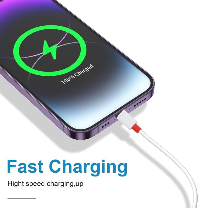 Image of fast charging cable c for OnePlus Nord 2 8GB RAM usb Original Like Charging Quick , Dash , Warp , Dart , Flash , Super Vooc C Data Sync USB A to fast charging cable c for Android - RQ White