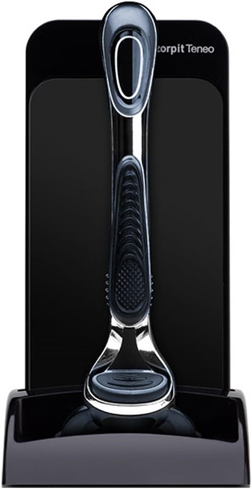 Black Teneo Razor Blade Sharpener and Cleaner - Up to 150 Shaves, Better Sharpening Process - Serves as Razor Blade Stand and Storage