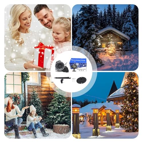 Lumières de spectacle rotatives en cas de chute de neige LED avec télécommande