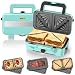 Produktbild Sandwichmaker 3 IN 1, 1200W & 5-Gang-Temperaturregelung Waffeleisen, Cool-Touch-Griff, Sandwichtoaster, Kontaktgrill mit 3 Antihaftplatten für Sandwich, Waffeln, Fleisch, LED-Leuchten, Mintgrün