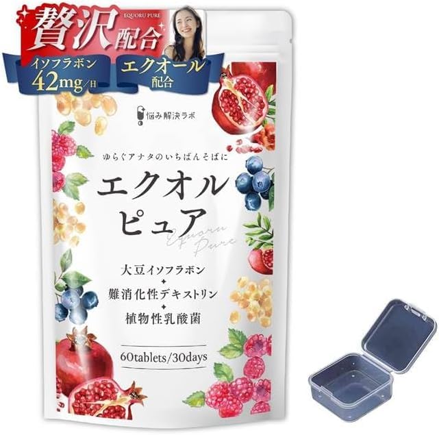 ;Equol Pure Isoflavones 42mg Equol Domestic Manufacture 30 Tablets for 60 Days Supplement Soy Isoflavones Beauty with Plastic Box
