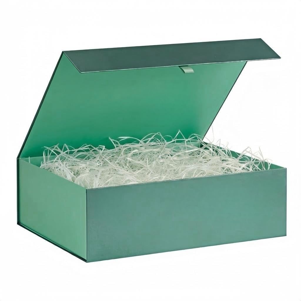 Green Extra Large Gift Box 3Pcs 42x33x13.5 cm,Luxury Birthday Gift Box for Presents with Magnetic Lid Ribbon Tab,for Christmas Valentine's Day Wedding Gift Packaging,Includes Cards,Envelopes Filler