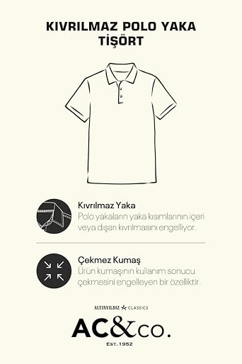 AC&CO/Altınyıldız Classics Slim Fit Dar Kesim Kıvrılmaz Polo Yaka Kısa Kollu Tişört