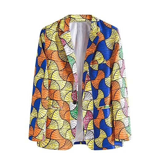 YNEE Herr höst och vinter ytterkläder långärmad casual mode etnisk lönnlöv tryckt kostym rockar blus herr hoodie, GUL, XL