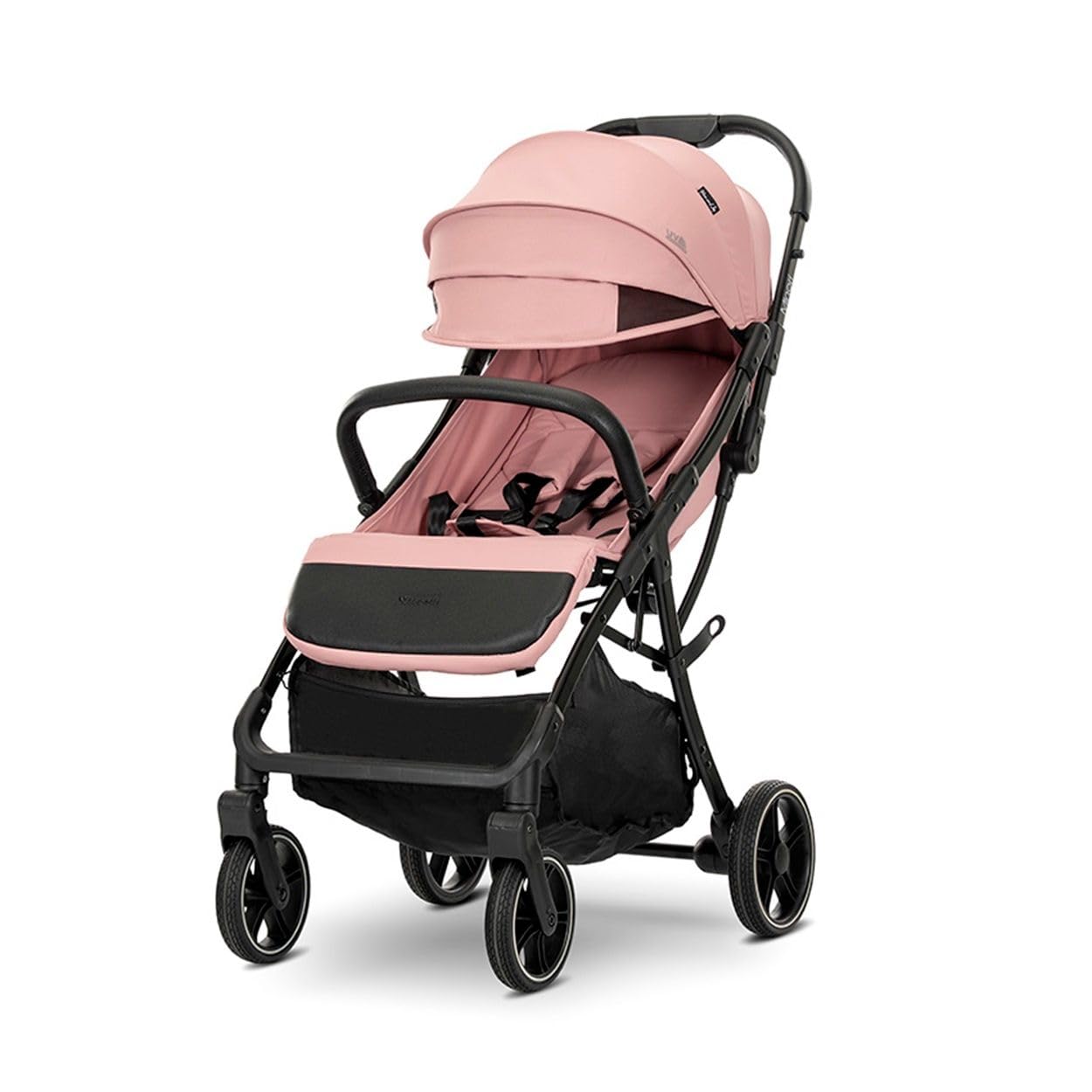 Lorelli Wózek dziecięcy Buggy Minori składany z poliuretanu, uchwyt na napoje, osłona stopy, kolor: różowy
