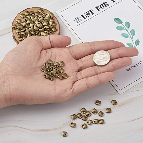 Beadthoven 50Pcs Antique Bronze Heart Charm Pendants Tibetan Style Extender Chain Drops End Beads For Making Choker Necklace Bracelet Earrings Jewelry Diy Accessories #TOP4