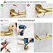 16 Inch Flip-up Shower Grab Bar, Munzong Golden Foldable Bathroom Safety Rails w/Towel Bar Combo, Handicap Balance Support Handrail, Stainless Steel Bath Assist Handles for Elderly Seniors Disabled