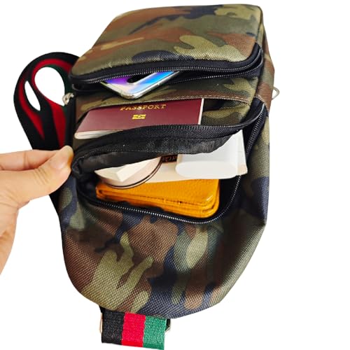 Image of Dyalsa Small Sling Bag for Women, Canvas Fanny Pack Crossbody Bags Camouflage Chest Bag With Strap