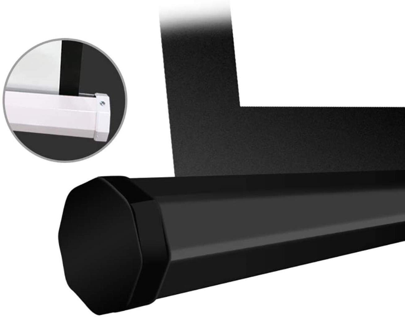 Ekran projekcyjny, Mobilny, przenośny, składany ekran z prostym wspornikiem, domowy ekran 4K HD do użytku domowego na zewnątrz, ręcznie rozwijany bez dziurkowania(White Frame,84inch)