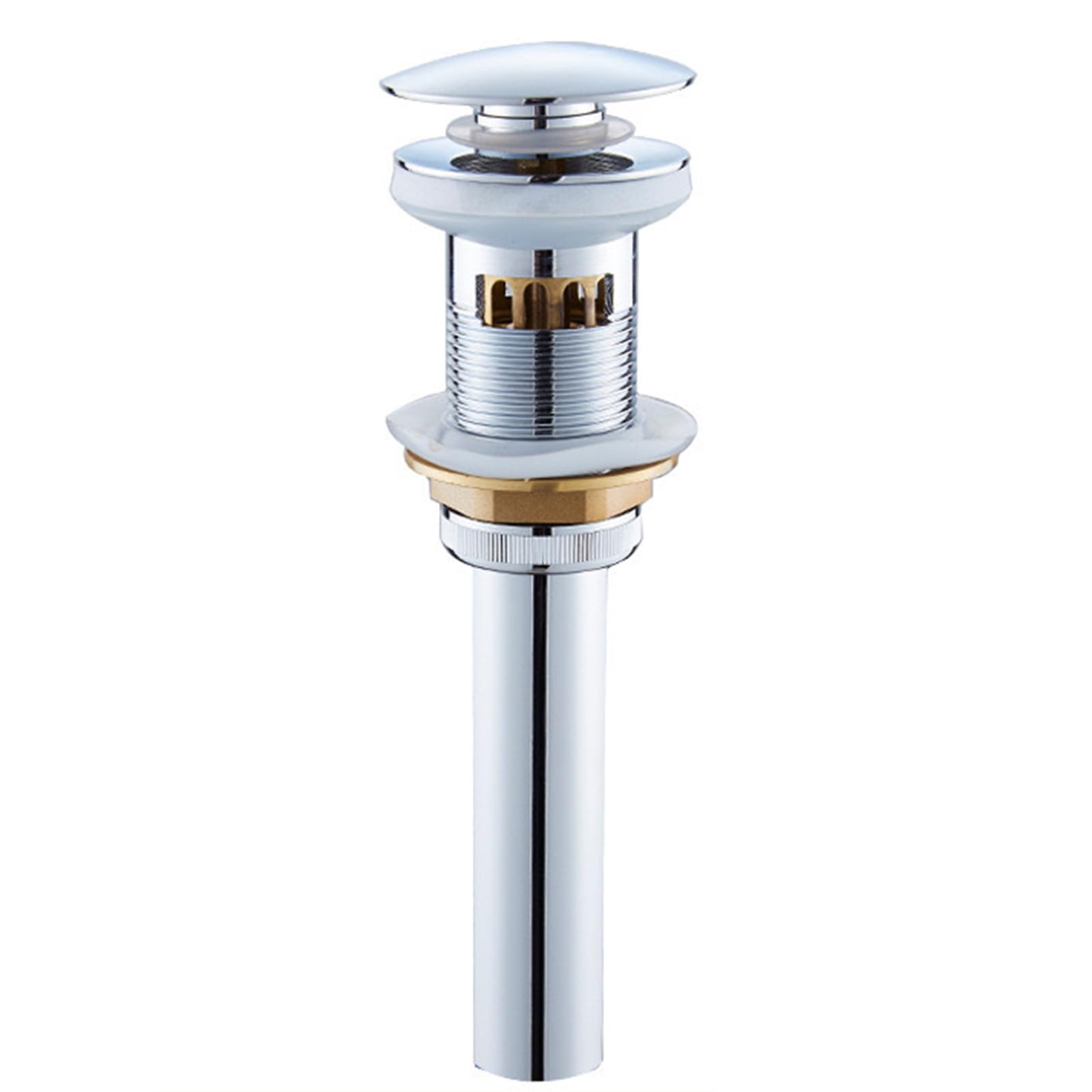 Tubo di scarico del lavandino pop-up Tappo di scarico per lavabo pop-up in ottone Multicolore(Chrome)