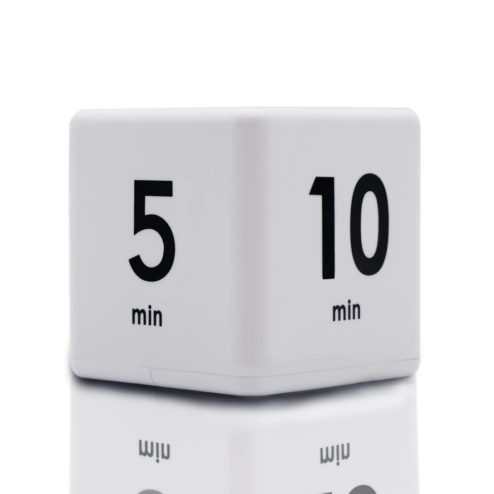 GSY Cube Timer,Time Management Cube,Gravity Sensor Flip Timer 1-3-5-10 Minutes for Study,Kitchen Cooking,Workout,Yoga (White)