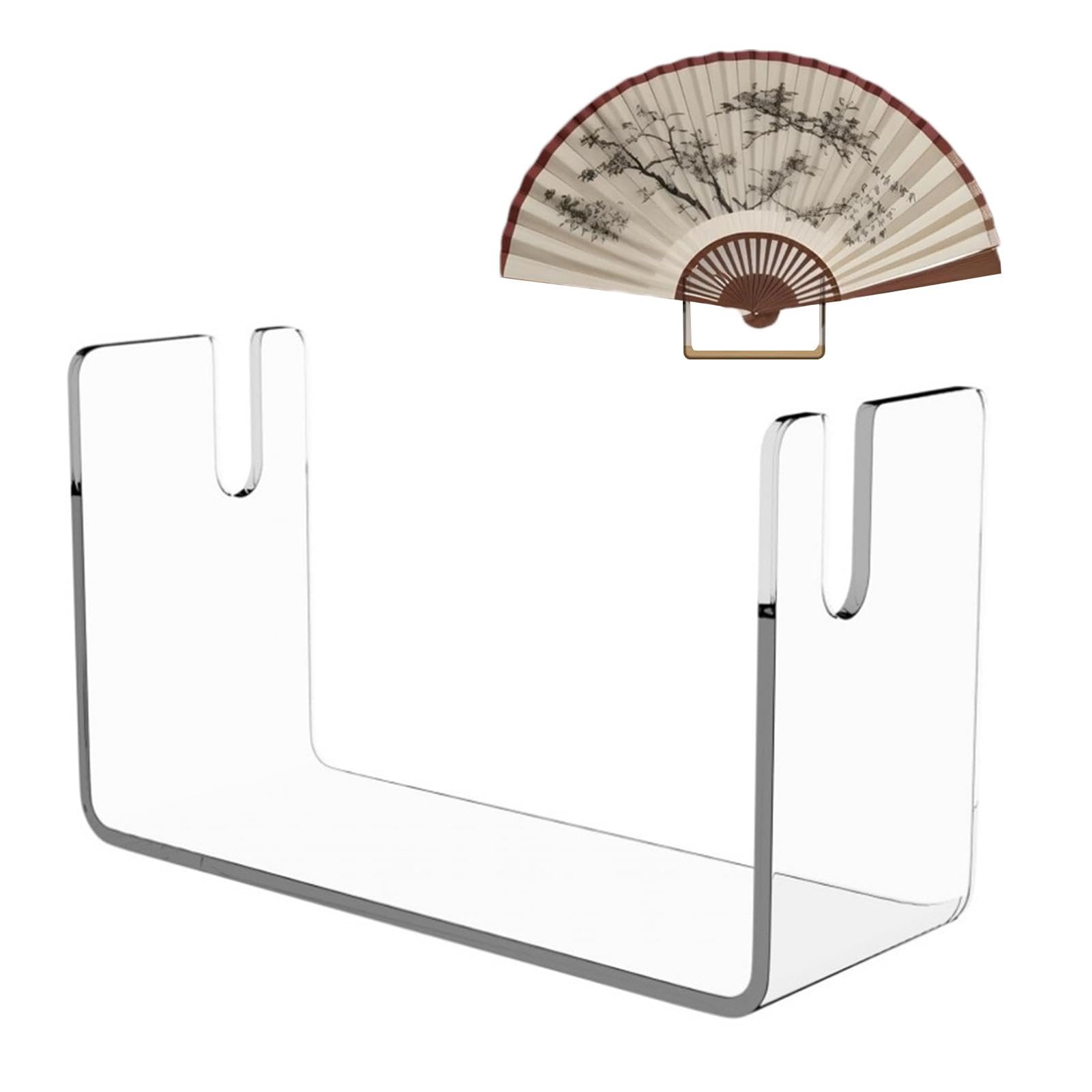 Estante de Exhibición Plegable para Abanico, Soporte Decorativo de Ventilador de Acrílico Transparente, Caballete para Ventilador de Mano
