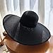 Produktbild Sonnenhüte Boho Style-Sonnenhut Wide Brim Floppy-Sommer-Hut for Frauen-Strand Panama Stroh Dome Bucket Shade Hut (Color : Black, Size : Adjustment Range 55-58cm)