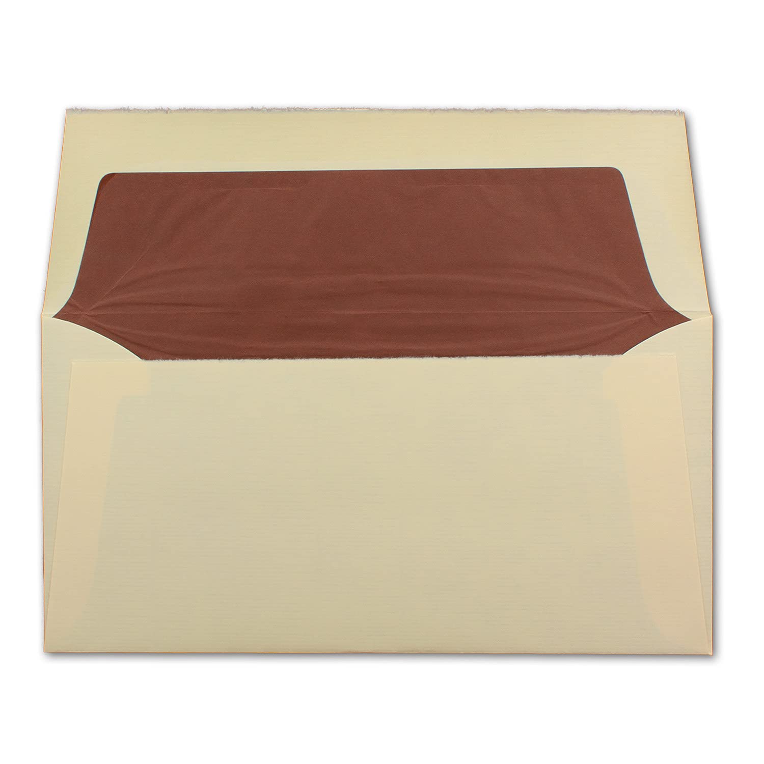 40x DIN Lang Vintage Faltkarten-Set mit Brief-Umschlägen, Büttenpapier, 100 x 210 mm - hoch-doppelt, Elfenbein-Creme