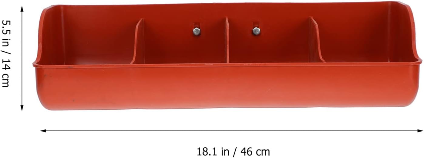 Yardwe 2pcs Heavy Duty Fence Feeder, Plastic Pig Feeer Trough 4-Compartment Livestock Feeder for Pig Goat Chicken