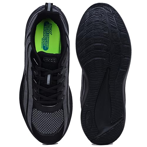 Image of ATHCO mens Mark Running Shoes for Man Comfortable Men's Sports Shoes with Memory Foam Cushioned Insole Sports Shoes for Men Running Walking Lightweight Gym Shoe for Men Comfortable Stylish & Casual Walking Shoe for Man Anti Slip Gym Footwear
