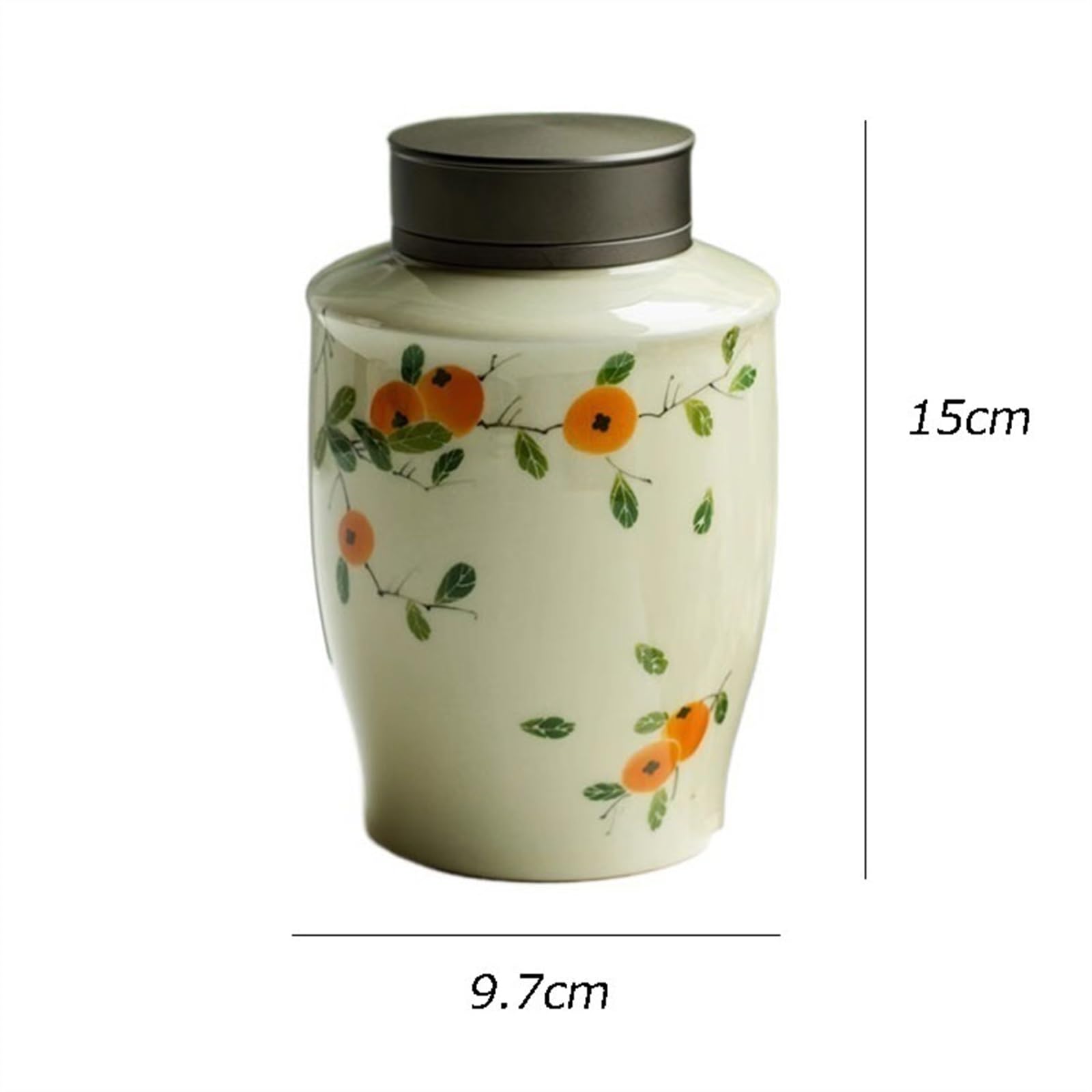 Herbata Puszki Ręcznie Malowany Wzór Khaki Tea Bottle Pot Ceramiczny Uszczelniony pojemnik z podwójną pokrywką, Puszka do przechowywania herbaty Puerh Herbata Magazyn Herbaty Box