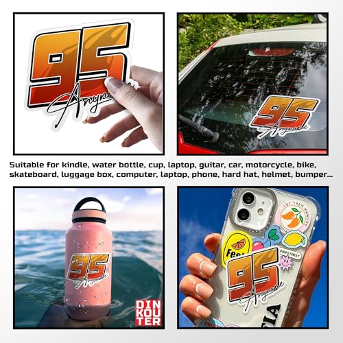 Custom Racing Lightning Gradient Number Sticker Personalized Racing Signature Name Stickers Cars Motorbike Waterproof Die-Cut Vinyl Sticker for Dirt Bike Car Truck Motorcycle Bike Motors RC Decal