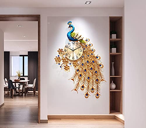 Reloj de pared pavo real moderno 60x93 cm miniatura 5