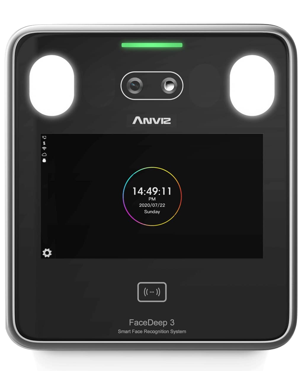 ANVIZ Face Deep 3: Reconocimiento Facial (<3mt) Control de Acceso, máscara, Tarjeta RFID, Pantalla táctil, TCP/IP WiFi y USB, Webserver