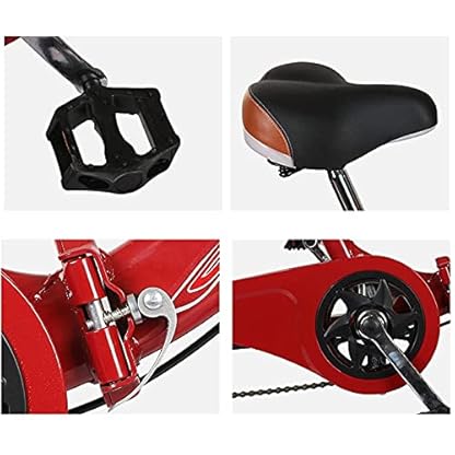 16 Zoll Faltbares Dreirad Trike Cruise Bike Dreirädriges Fahrrad für Erwachsene mit großem Korb und Rücksitz für Freizeit Shopping Übung Männer Frauen – Bild 7
