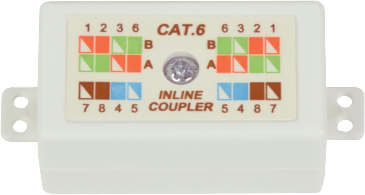 AV:Link | RJ45 Cat 6 Gigabit Inline Punchdown Krone Coupler Joiner for Ethernet Cables