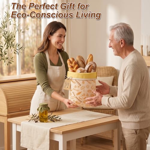 AHJ 2 Pack XL Beeswax Bread Bags for Sourdough Homemade Bread,Reusable - image 8