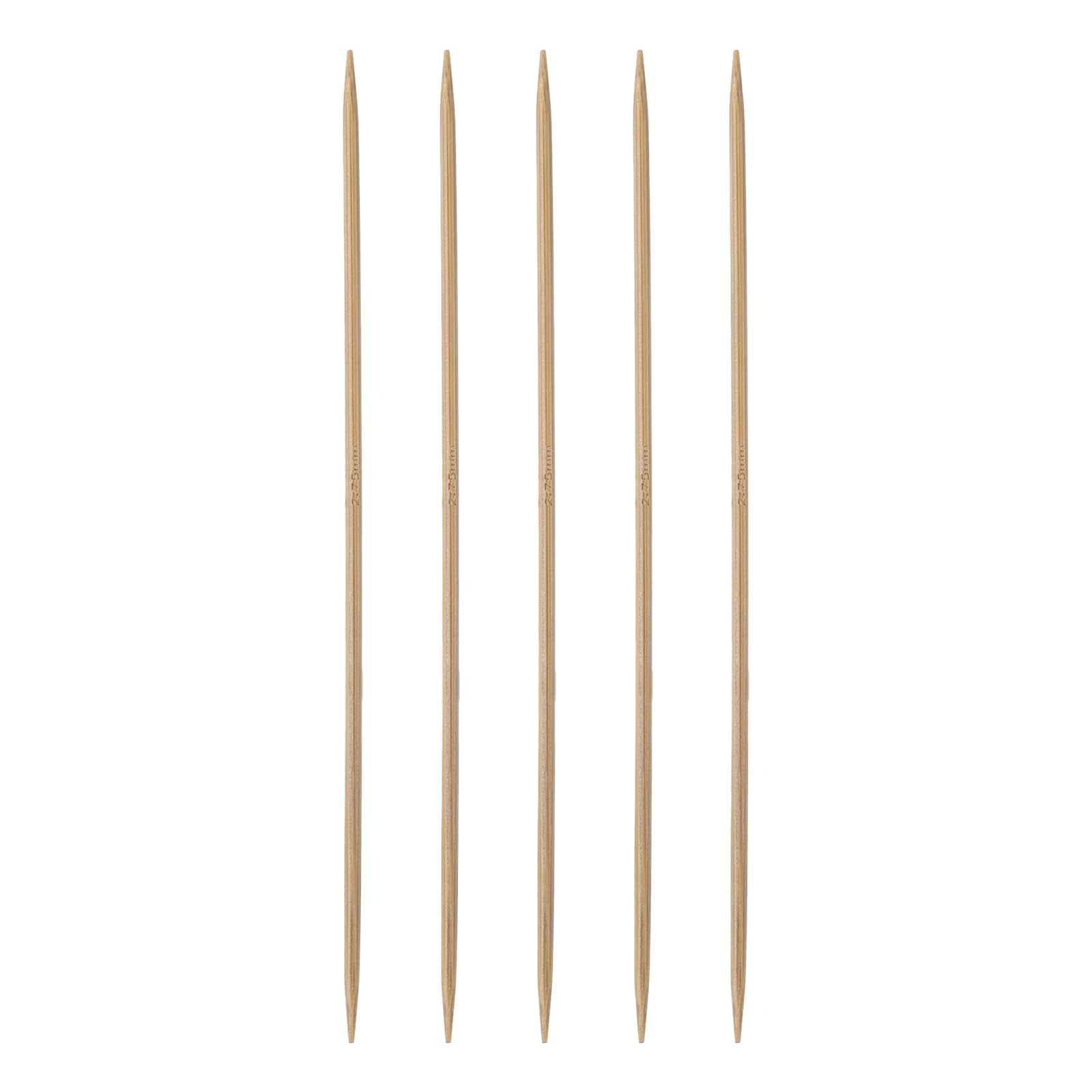 HARFINGTON 5 agujas de tejer de bambú de doble punta, tamaño US 2 (2,75 mm), carbonizadas de 15 cm, rectas para proyectos de hilo de tejer creativos hechos a mano