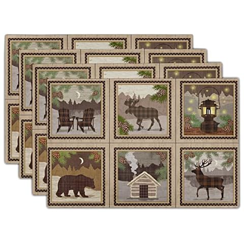 Giwawa Rustic Wildlife Placemats Set of 4 Cover