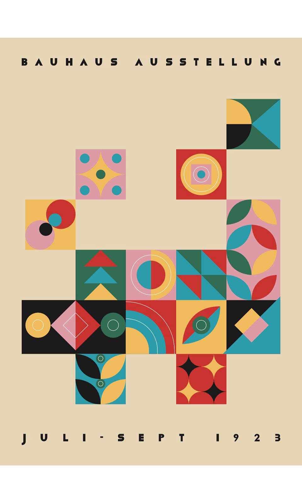 Bauhaus - Multicolored Squares Poster - 50x70 cm