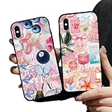 Zrutru 2 Pack Preppy Pink Collage Phone Cases for iPhone Xs Max Case Trending Collage Phone Case Shockproof Soft Silicone TPU Bumper Cover Phone Case Funda for iPhone Xs Max 6.5 Inch