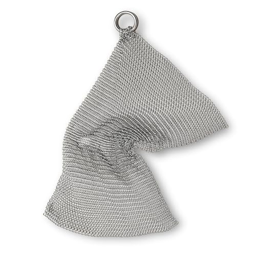STUR Ringreiniger feingliedrig 4mm aus Edelstahl mit Aufhängeöse Küchenutensil für Reinigung von Gusseisen- & Schmiedeeisenpfannen - Schützt Patina - Topfreiniger Alternative zu Stahlschwamm