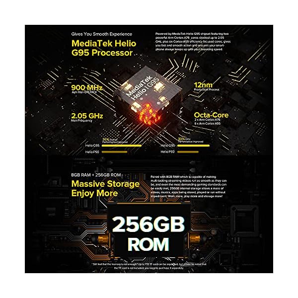 Ulefone Power Armor 13 8GB+256GB Rugged Smartphone, 13200mAh Battery Android 11 Waterproof Phone, 33W Fast Charge 15W Wireless Charging, 6.81" FHD+ 48MP Camera, Dual 4G Rugged Phone, OTG,NFC, GPS