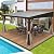 Domi 10x12FT Lean to Gazebo, Aluminum Wall Mounted Gazebo with Sloping Galvanized Steel Roof, Curtains and Netting, Outdoor Hardtop Gazebo Pergola for Patio, Deck, Garden, Backyard