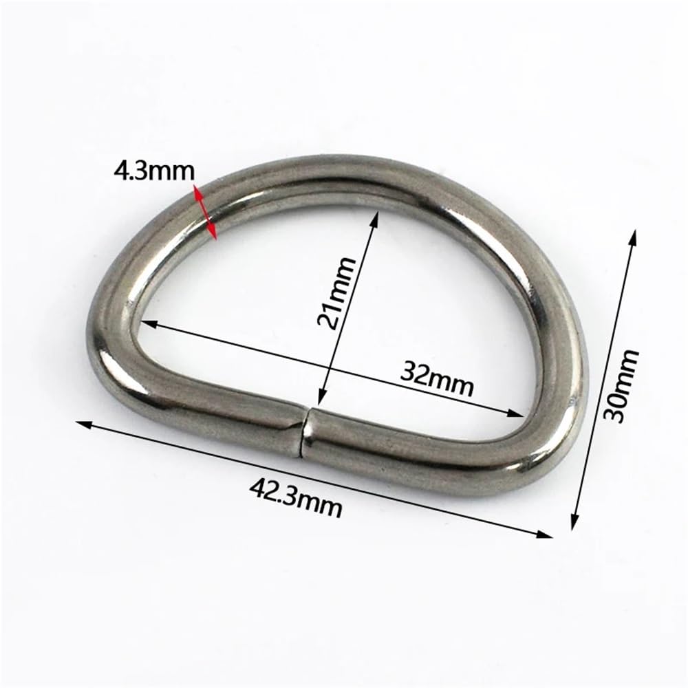 Pierścionki Kwadratowe zapięcie Torba Pasek parciany Obroża dla psa Karabińczyki Pętle Haczyk(01-SS-32mm,10Pcs)