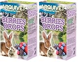 ARQUIVET Berries Drops Frutas del Bosque 65 gr -Snacks para roedores - Chuches, golosinas, premios, recompensas, chucherías para Conejos, Hamsters, cobayas, Hurones (Paquete de 2)