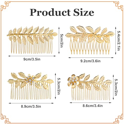 4 Pentes de cabelo para mulheres, pentes de cabelo decorativos para mulheres, acessórios femininos,