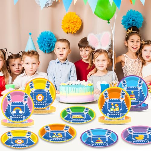 ojustbeok 48Pcs Girls Birthday Plates for Party Cartoon Teacher Dessert Plates Girl Happy Birthday Decorations English Teacher Supplies for Baby Shower Boys Girl Cartoon Party Décor by ojustbeok - Used condition - Image 5