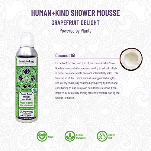 Shower Mousse Bodywash - Grapefruit Delight by Human+Kind for Unisex - 6.76 oz Body Wash