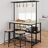 ExploreHorizon 47' Kitchen Island with Power Outlet & 3-Tier Storage, Mobile Bakers Rack & Microwave Stand with 4 Outlets, Rolling Kitchen Cart for Dining Room, Living Room, or Kitchen