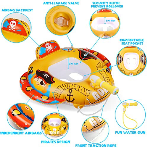 Funnyb&G Pool Float Kids With Water Gun Pirates Inflatable Ride-On Boat With Squirt Gun Swimming Pool Toys For Child Summer Outdoors Swim Ring For Toddler Water Games Of Pool Party/Beach #TOP3