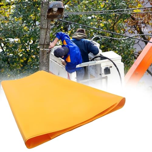 Tapis isolant haute tension 0.4 KV jaune de dimensions 90x100 cm